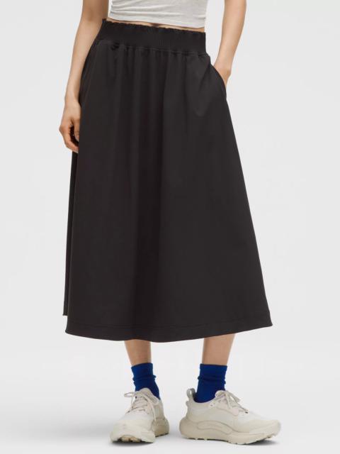 lululemon Stretch Woven Ruffle-Waist Midi Skirt