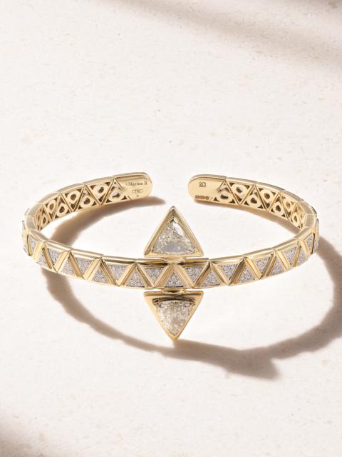 Marina B Triangoli Doppia Freccia 18-karat Gold Diamond Bangle