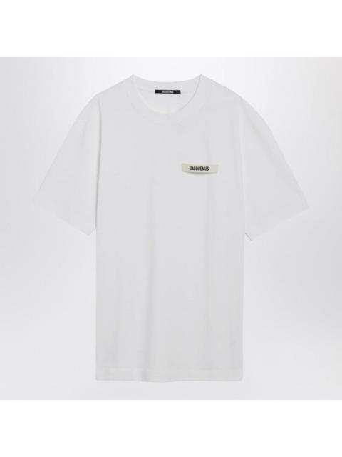 JACQUEMUS Jacquemus White T-Shirt With Gros Grain Logo Men