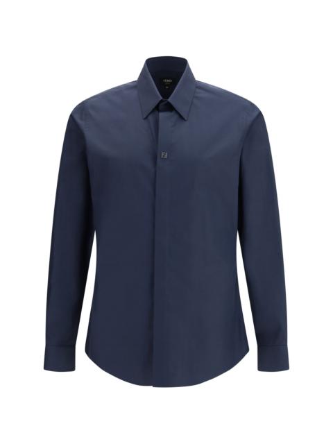 FENDI Fendi Men's Cotton Shirt with FF Detail Blue