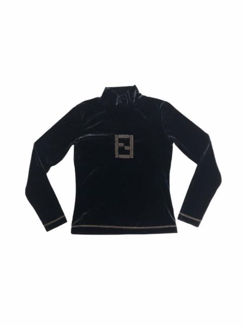 FENDI Vintage Fendi turtleneck FF logo velvet fabric