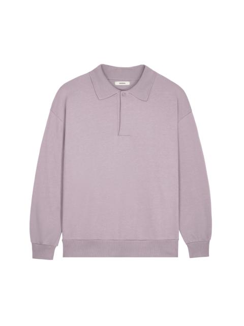 PANGAIA Mens DNA Heavyweight Polo Sweatshirt - Raisin Purple