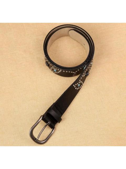 Other Designers Archival Clothing - Black colour harajuku Japanese style floral rivet art belt