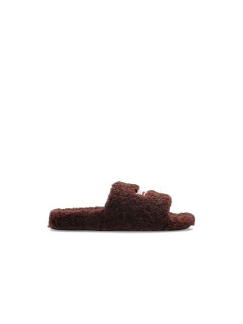 BALENCIAGA BALENCIAGA $750 Furry Open Chataigne Mules New & Authentic (