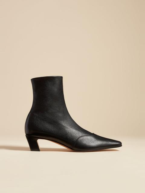 KHAITE The Nevada Stretch Low Boot in Black Nappa Leather