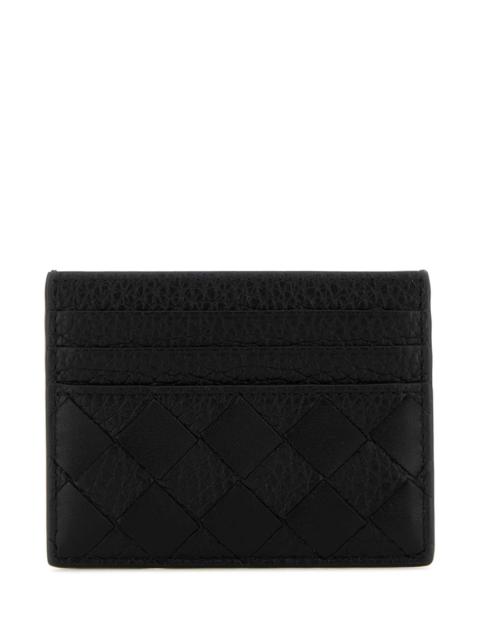 Bottega Veneta Bottega Veneta Men Black Leather Card Holder