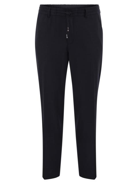 BOSS Boss Men Virgin Wool-Blend Drawstring Trousers