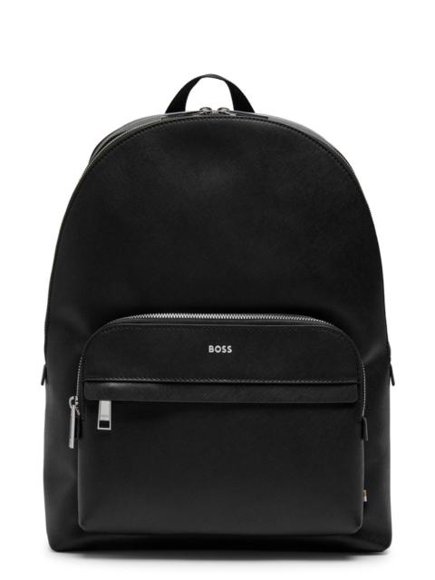BOSS Boss Logo Saffiano Leather Backpack