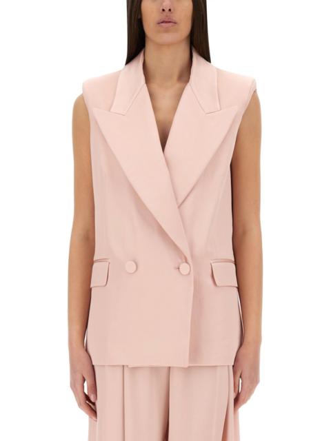 NINA RICCI DOUBLE-BREASTED SLEEVELESS JACKET