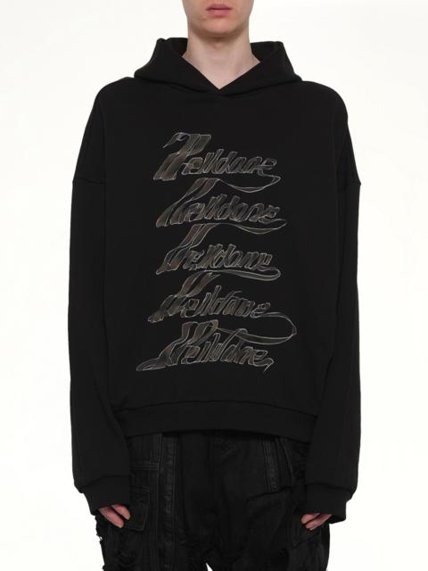 We11done Ribbon Multi-Logo Hoodie in Black