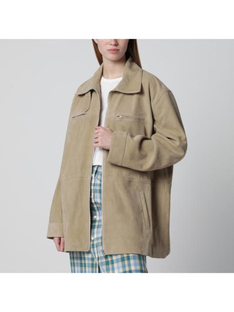 HALFBOY®️ Halfboy Beige Suede Leather Parka Women