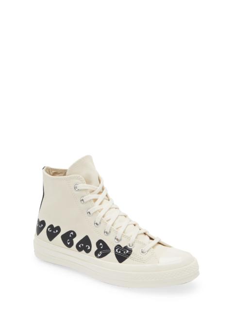 Comme des Garçons PLAY x Converse Gender Inclusive Chuck Taylor® Heart High Top Sneaker in Beige at 