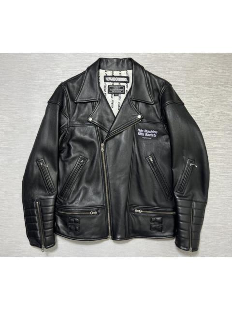 NEIGHBORHOOD Neighborhood - A/W 18’ - Clay Leather Rider’s Jacket