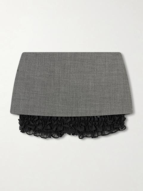 MAGDA BUTRYM Herringbone Wool-blend Shorts