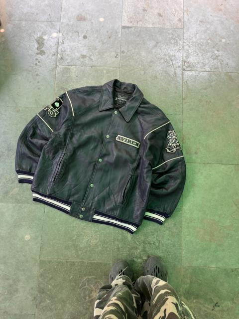 RARE AVIREX “Hi-Rollers” Varsity Leather Jacket