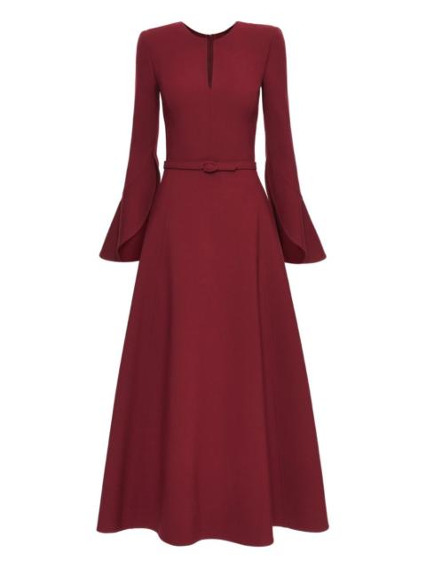 Oscar de la Renta split-neck midi dress