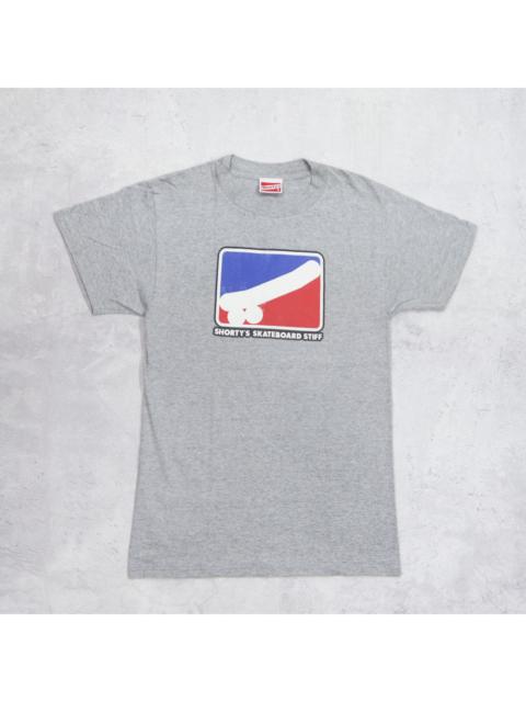 Other Designers Vintage 90s SHORTY'S Skateboard Stiff Skate Icon Logo Short Sleeve T-Shirt Skategang Tee Made In USA
