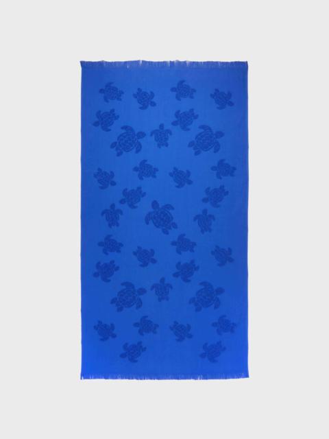 Vilebrequin Beach Fouta in Organic Cotton Turtles Jacquard