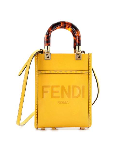 FENDI FENDI Yellow Sheep Leather Sunshine Shopper Tote Mini (Authentic Pre-Loved)