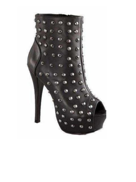 Other Designers Rock & Republic Black Gabriel Studded Platform Booties