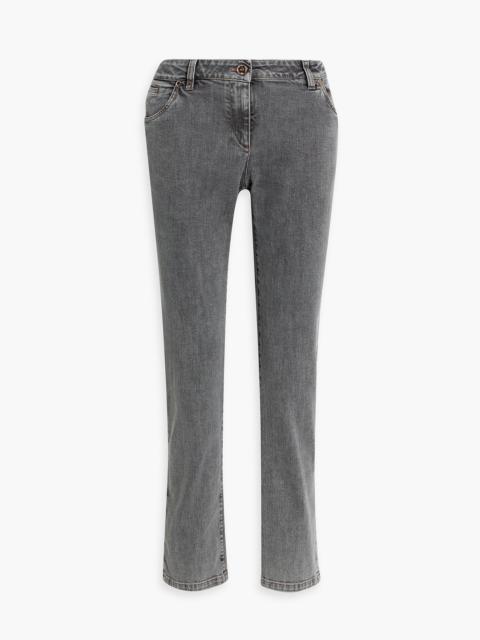 Brunello Cucinelli Bead-embellished mid-rise skinny jeans