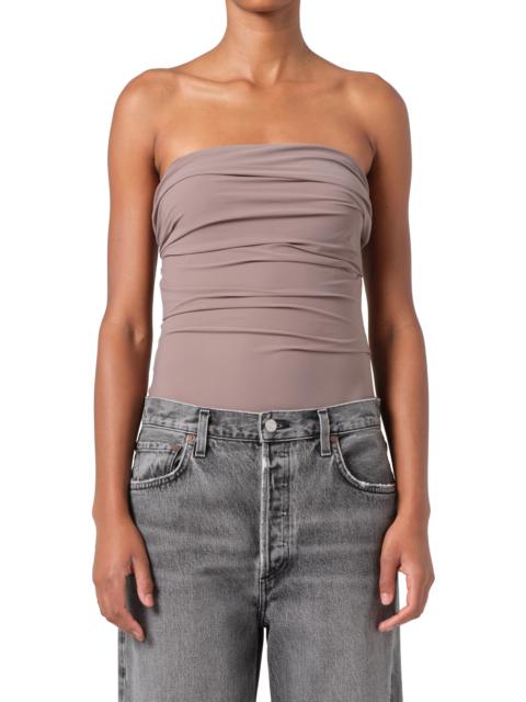 AGOLDE AGOLDE Gwyneth Strapless Bodysuit in Taupe (Dark Sand) at Nordstrom