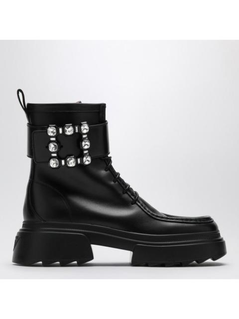 ROGER VIVIER Black leather lace-up boot