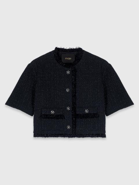 maje Short shiny tweed jacket