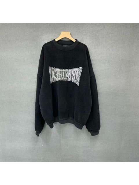 BALENCIAGA Balenciaga reversible crewneck sweatshirt with letter patch