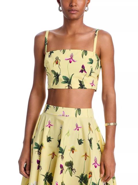 Oscar de la Renta Orchids Cropped Top