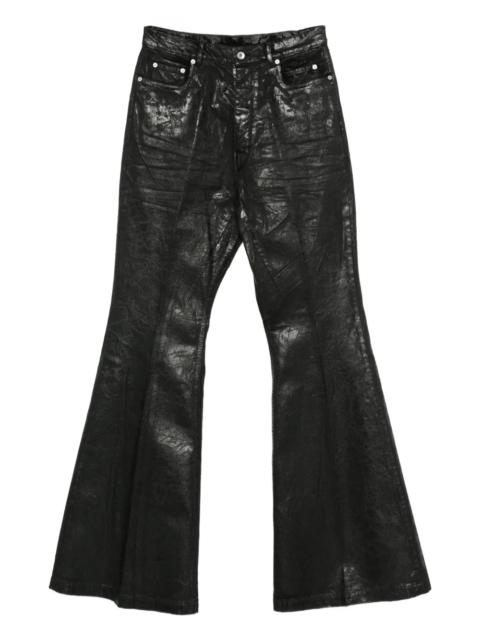 Rick Owens Flared Trousers With A Metallic Effect