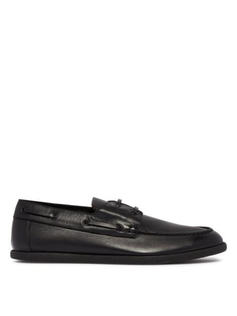 The Row Black Leather Loafers
