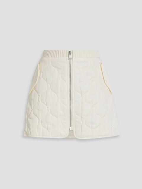 SIMKHAI Ripley quilted shell and cable-knit mini skirt