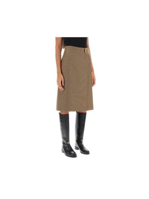 Bally houndstooth a-line skirt with emblem buckle Size EU 40 for Women