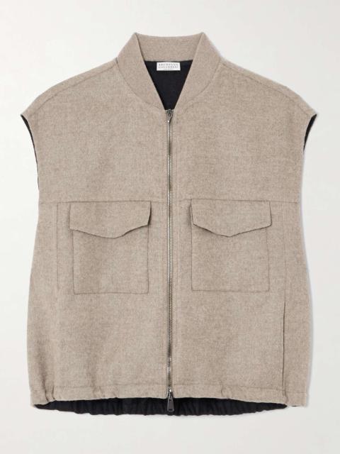 Wool-flannel vest Beige