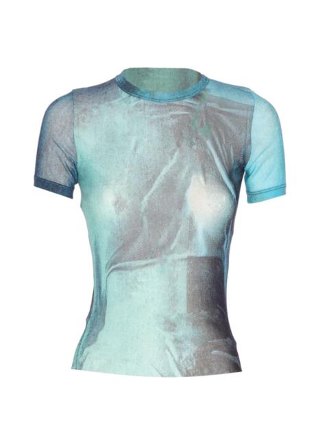 Jean Paul Gaultier Baby Mesh T-Shirt With "Water" Print