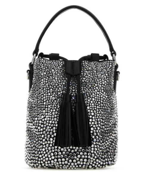 Miu Miu Woman Embellished Satin Bucket Bag