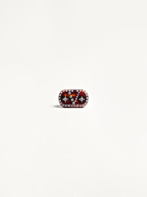 Valentino VLOGO SIGNATURE HAIR CLIP IN RESIN, METAL AND CRYSTALS