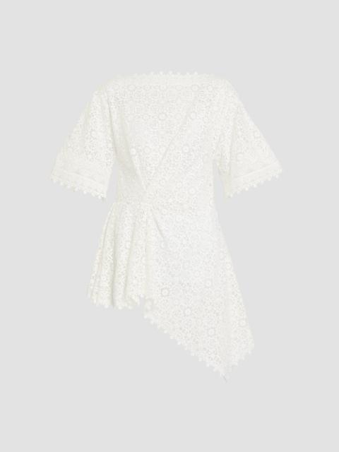 Erdem GUIPURE LACE SHORT SLEEVE BLOUSE