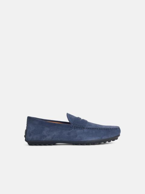 Tod's BLUE SUEDE LOAFERS