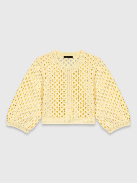 maje Rhinestone crochet cardigan
