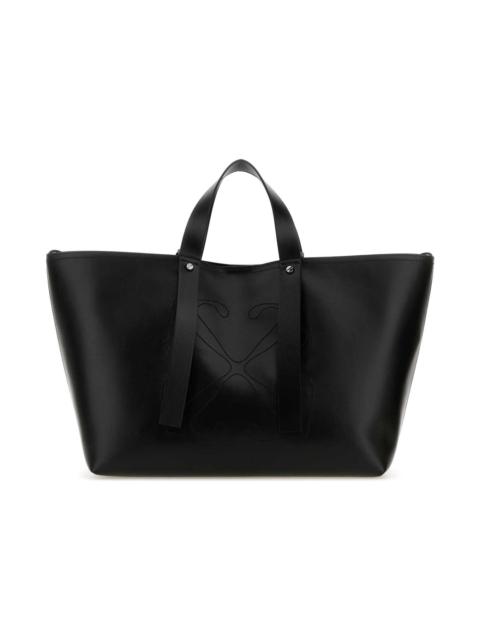 Black Leather Medium Day Off Shopping Bag
