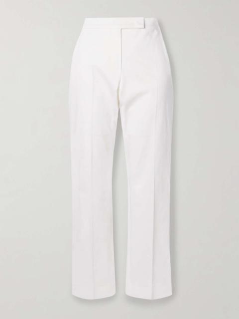 Okra cotton-blend flared pants White