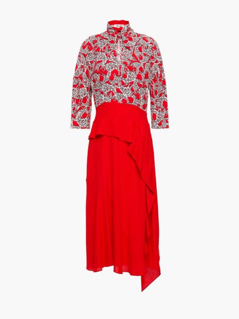 DIANE VON FURSTENBERG Tie-neck printed crepe midi dress