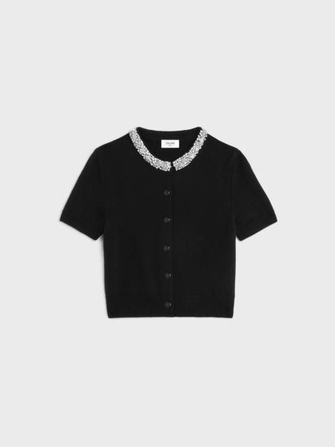 CELINE Embroidered cropped cardigan in cashmere