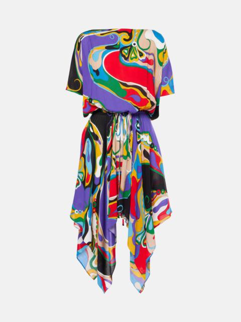 PUCCI Orchidee asymmetric minidress