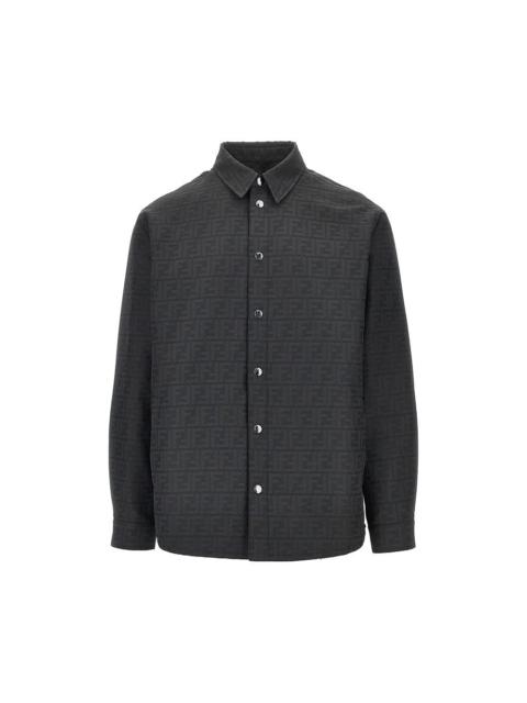 FENDI Fendi Padded FF Jacquard Nylon Overshirt Black