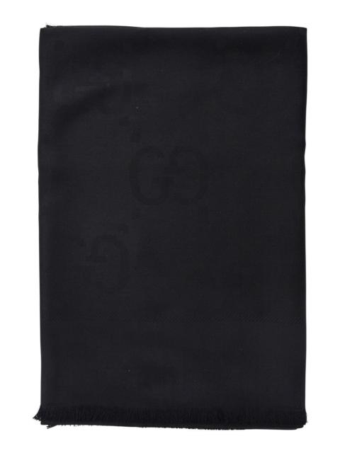 GUCCI Gucci Women Black Scarf With Gg All-Over Motif In Wool Woman