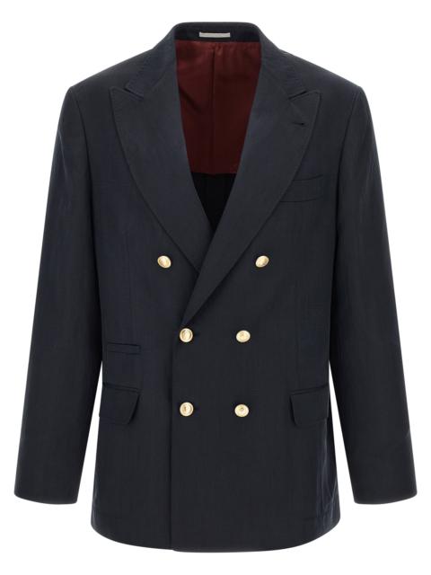 Brunello Cucinelli Brunello Cucinelli Men Silk Twill And Linen Délavé Blazer