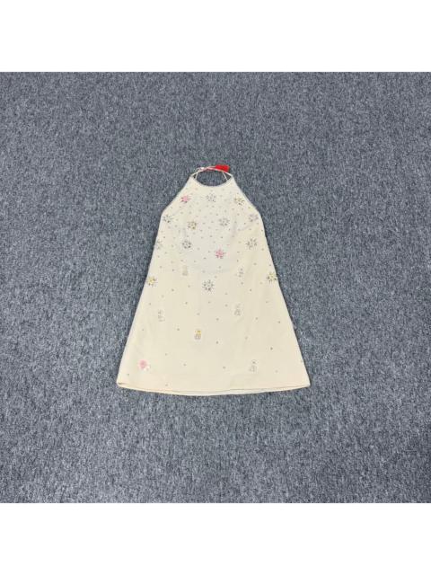 Miu Miu Miu Miu light pink hand-studded rhinestone backless halter dress